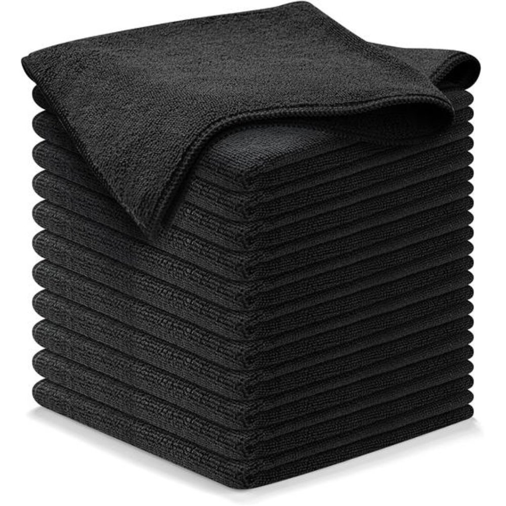 Microfiber Cleaning Cloth - 12Pcs (16x16 inch) - 1200 Washes, Ultra Absorbent